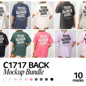 Comfort Colors 1717 Mockup Bundle Back Tshirt Mockup Bundle C1717 T-Shirt Back View Mock-up Bundle Print on Back Oversized Tshirt Model Mock