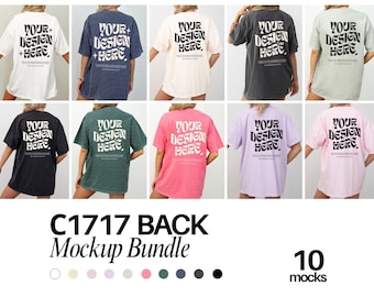 Comfort Colors 1717 Mockup Bundle Back Tshirt Mockup Bundle C1717 T-Shirt Back View Mock-up Bundle Print on Back Oversized Tshirt Model Mock
