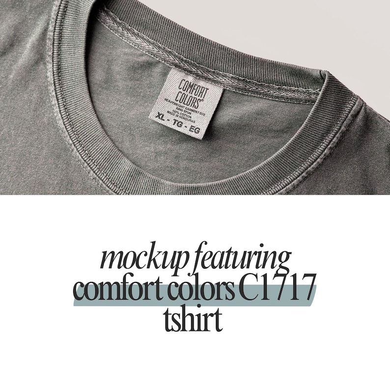 Maqueta Comfort Colors 1717 Natural Maqueta C1717 Natural Ivory Maqueta C1717 Maqueta extragrande Maqueta de camiseta color crema suave Maqueta de camisa Modelo imagen 4