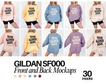 Gildan SF000 Mockup Bundle Gildan Model Mockup Back Mockup Bundle Paragon Sweatshirt Mockup Gildan SF000 Cocoa Crewneck SF000 Gildan Bundle