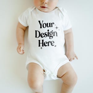 Rabbit Skins 4400 Baby Bodysuit  Mockup Kids  Mockup 4400 White Mockup Toddler Shirt Mockup Aesthetic Baby SVG Mockup
