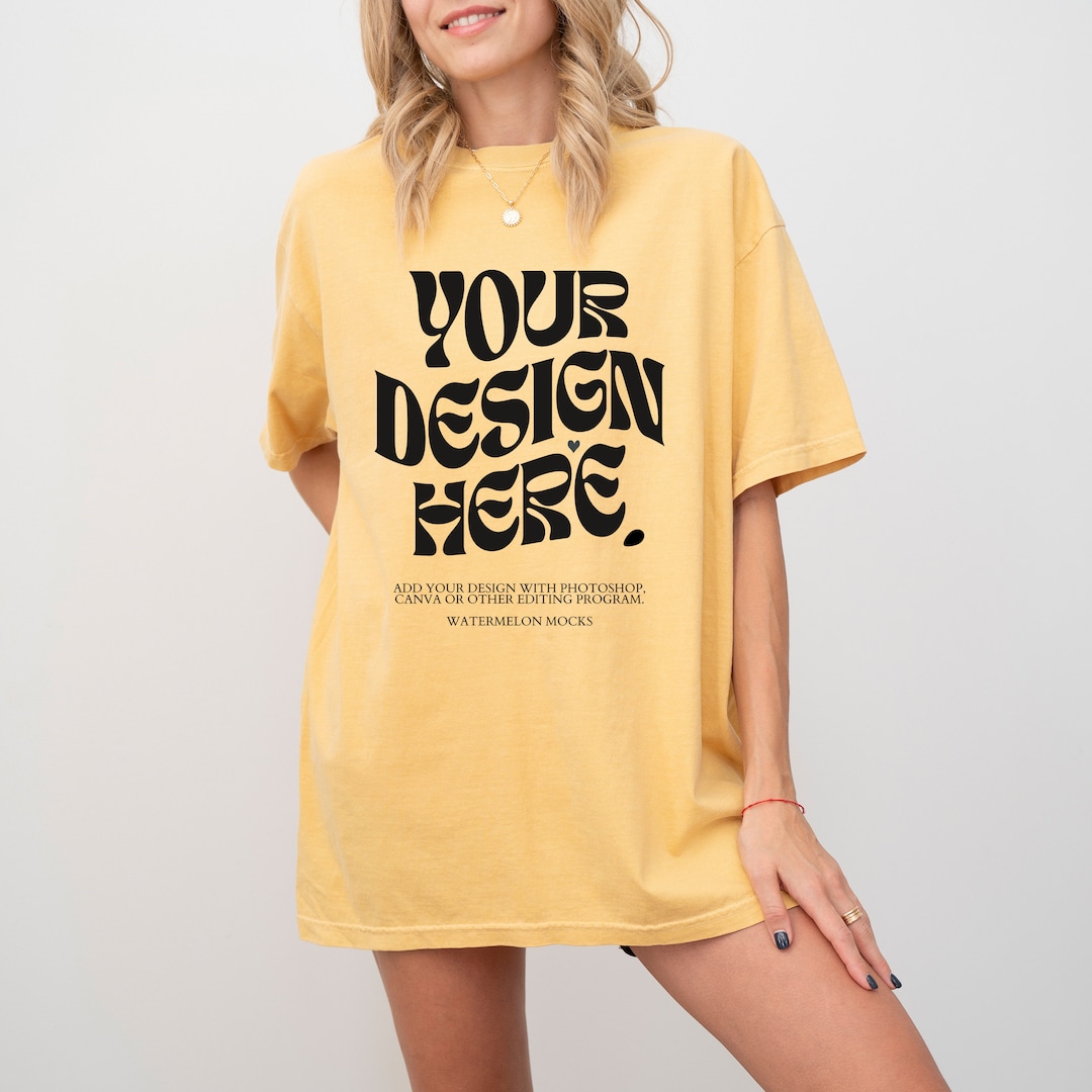 Comfort Colors C1717 Mustard Shirt Mustard CC Mockup Mustard C1717