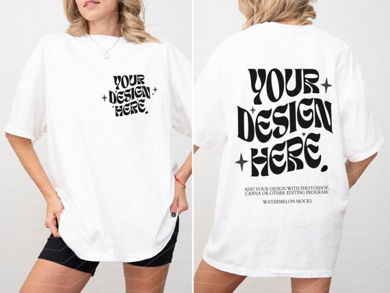 Comfort Colors Front and Back White C1717 White Mockup Print