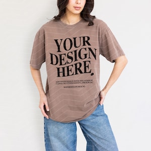 Comfort Colors Mockup Espresso Mockup C1717 Espresso Mockup Oversized Tshirt Model Mockup Espresso C1717 Mockup T-Shirt Mock KZ1