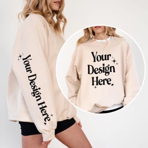 Sleeve Mockup Gildan SF000 Sand Mockup Sweatshirt Mockup Sand Sweatshirt Mockup sf000 Sleeve Gildan Sweater