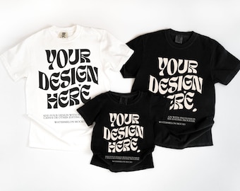 Comfort Colors 1717 Black Mockup Black C1717 Shirt Flat Lay Mockup Folded Tshirt Mockup Comfort Colors Mockup Flatlay Mock