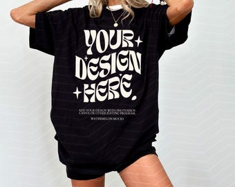 Gildan 5000 Black Mockup C1717 Mockup 64000 Oversized Mockup Black Tshirt Mockup Model Mockup Trendy Mock Black Bella Canvas 3001 Mockup Tee