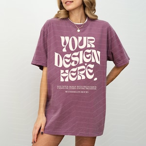 Comfort Colors Mockup Berry Mockup C1717 Berry Mockup Oversized Tshirt Model Mockup Berry C1717 Mockup T-Shirt Mock
