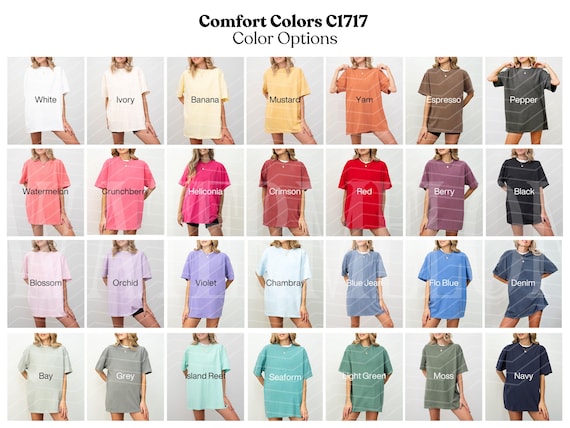 Comfort Colors C1717 Color Chart PNG Digital Download Mockup Color Palette Comfort Colors Cozie Print Mockup  Digital Color Chart POD