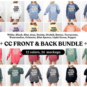 Front Back Comfort Colors 1566 Mockup Bundle Front and Back Sweatshirt Mockup Bundle Comfort Colors Sweatshirt Mockup CC1566 Mock Oversized
