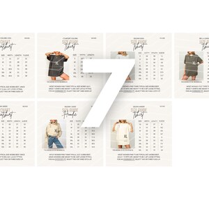 Size Chart Gildan CC1717 Mockup Tshirt Sizing Guide in Inches Unisex Size Chart Unisex Sizing Model Mock up Unisex Tee Size Chart Bundle image 3