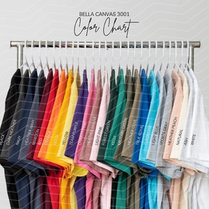 Bella Canvas 3001 Color Chart Printful Tshirt 3001 Color Palette ...