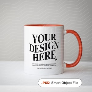 Maquette de tasse décorative de 11 oz en céramique, maquette PSD