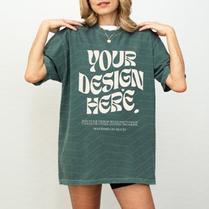 Comfort Colors Mockup Blue Spruce Mockup C1717 Blue Spruce Mockup Oversized Tshirt Model Mockup Blue Spruce C1717 Mockup T-Shirt Mock