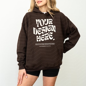 Gildan 18500 Dark Chocolate Mockup Hoodie Mockup Oversized Mockup Dark Chocolate Hoodie Mockup 18500 Gildan Mockup Sweatshirt Model Mock up