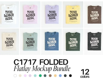 Comfort Colors 1717 Mockup Bundle Folded Flat lay Mockup Bundle Comfort Colors Folded Shirt Mock up Comfort Colors Tshirt Mockup C1717 Mock