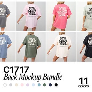 Comfort Colors 1717 Mockup Bundle Back Tshirt Mockup Bundle C1717 T-Shirt Back View Mock-up Bundle Print on Back Oversized Tshirt Model Mock