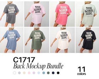 Comfort Colors 1717 Mockup Bundle Back Tshirt Mockup Bundle C1717 T-Shirt Back View Mock-up Bundle Print on Back Oversized Tshirt Model Mock