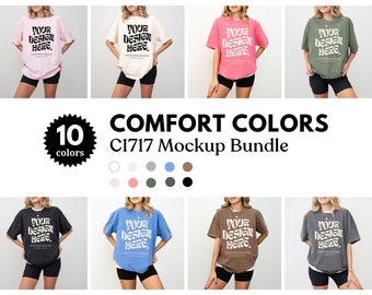 Comfort Colors Mockup Bundle C1717 Mockup Bundle Pepper C1717 Ivory Black Mockup Oversized Mockup CC Model White Mockup Moss Mockup Espresso