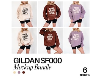 Gildan SF000 Mockup Bundle Gildan Model Mockup Mockup Bundle Paragon Sweatshirt Mockup Gildan SF000 Cocoa Crewneck SF000 Gildan Bundle