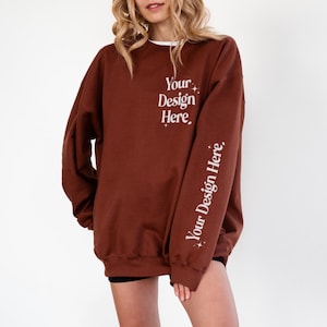 Sleeve Mockup Gildan SF000 Cocoa Mockup Sweatshirt Mockup Cocoa Sweatshirt Mockup sf000 Sleeve Gildan Sweater