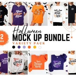 Gildan Mockup Bundle Trendy Halloween Bundle T-Shirt Mockup Halloween Mockup Comfort Colors Mock Fall Mockup Bella Canvas 3001 Mockup Bundle