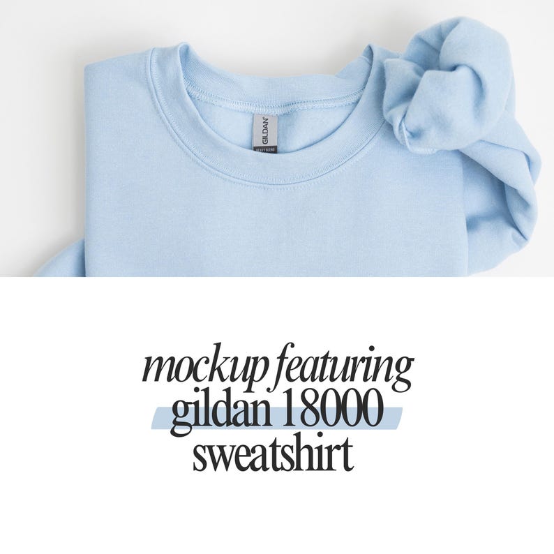 Gildan 18000 Mockup-Bundle: Vorder- und Rückseite des Sweatshirts, Schwarz-Weiß-Mockup, Druck auf der Rückseite, Oversized-Sweatshirt, Komplettes Shop-Bundle Bild 4