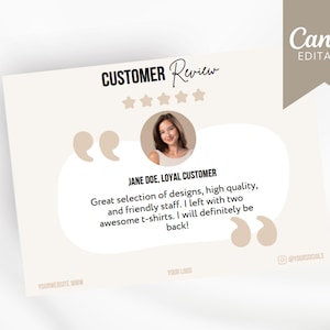 Testimonial Canva Template Bearbeitbarer Instagram-Post für Kundenrezensionsvorlage für Kunden-Feedback-Showcase-Review-Vorlage