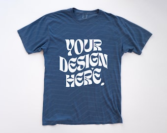 Comfort Colors 1717 Blå Jeansmodell Blå Jeans C1717 Skjorta Flat Lay-modell Vikt T-shirt-modell Comfort Colors Mockup Flatlay-modell