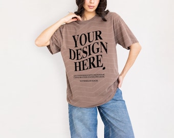 Comfort Colors Mockup Espresso Mockup C1717 Espresso Mockup Oversized Tshirt Model Mockup Espresso C1717 Mockup T-Shirt Mock KZ1