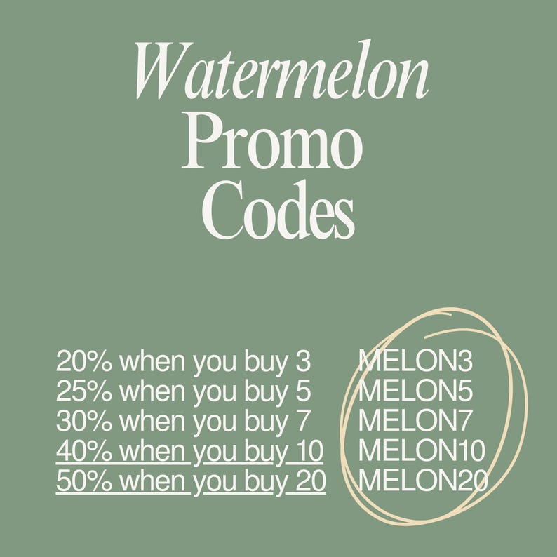 a green background with the words watermelon promotion code
