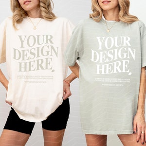 Couple Comfort Colors C1717 Ivory Bay Mockup C1717 Couple Mockup C1717 Mockup Bach Mockup Shirt Bachelorette Mockup Group Mockup