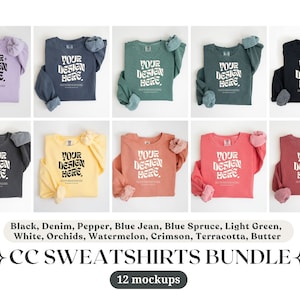 Comfort Colors 1566 Mockup Bundle Folded Flat lay Mockup Bundle Comfort Colors Folded Sweatshirt Mock up Comfort Colors Sweatshirt Mockup