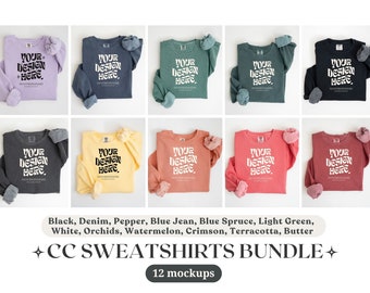 Comfort Colors 1566 Mockup Bundle Folded Flat lay Mockup Bundle Comfort Colors Folded Sweatshirt Mock up Comfort Colors Sweatshirt Mockup