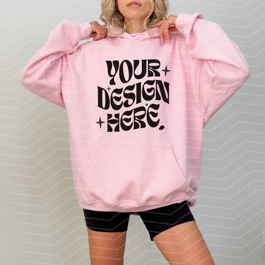 Gildan 18500 Light Pink Hoodie Mockup 18500 Valentine's Day Hoodie