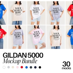 Gildan 5000 Mockup Gildan Mockup Gildan 5000 Shirt Mockup Bundle Tshirt mockup bundle Model Mock up Bundle Aesthetic Mock ups Gildan KZ1