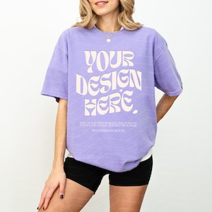 Comfort Colors Mockup Violet Mockup C1717 Violet Mockup Oversized Tshirt Model Mockup Violet C1717 Mockup T-Shirt Mock