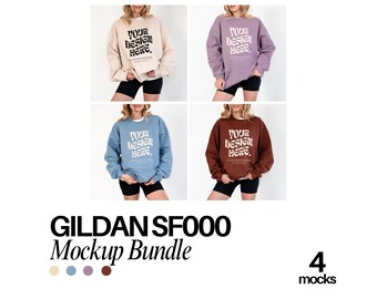 Gildan SF000 Mockup Bundle Gildan Model Mockup Mockup Bundle Paragon Sweatshirt Mockup Gildan SF000 Cocoa Crewneck SF000 Gildan Bundle