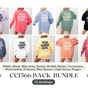 Back Comfort Colors 1566 Mockup Bundle Back Sweatshirt Mockup Bundle Comfort Colors Sweatshirt Mockup CC1566 Crewneck Mock Oversized Mockups