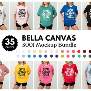 35 Colors Bella Canvas 3001 TShirt Mockup Bundle Bella Canvas 3001 Shirt Mockup Bundle Oversized Mockup Bella Model 3001 Mockup Bundle