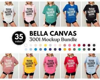 35 Colors Bella Canvas 3001 TShirt Mockup Bundle Bella Canvas 3001 Shirt Mockup Bundle Oversized Mockup Bella Model 3001 Mockup Bundle