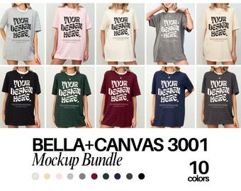 Bella Canvas 3001 Mockup Bundle 3001 Forest Mockup TShirt Mockup Bundle Oversized Mockup Bella Model 3001 Mockup Printify Black Bella Canvas