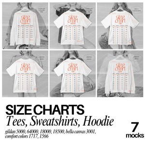 Größentabelle Gildan CC1717 Mockup Tshirt Sizing Guide in Zoll Unisex Größentabelle Unisex Sizing Model Mock up Unisex T-Shirt Size Chart Bundle