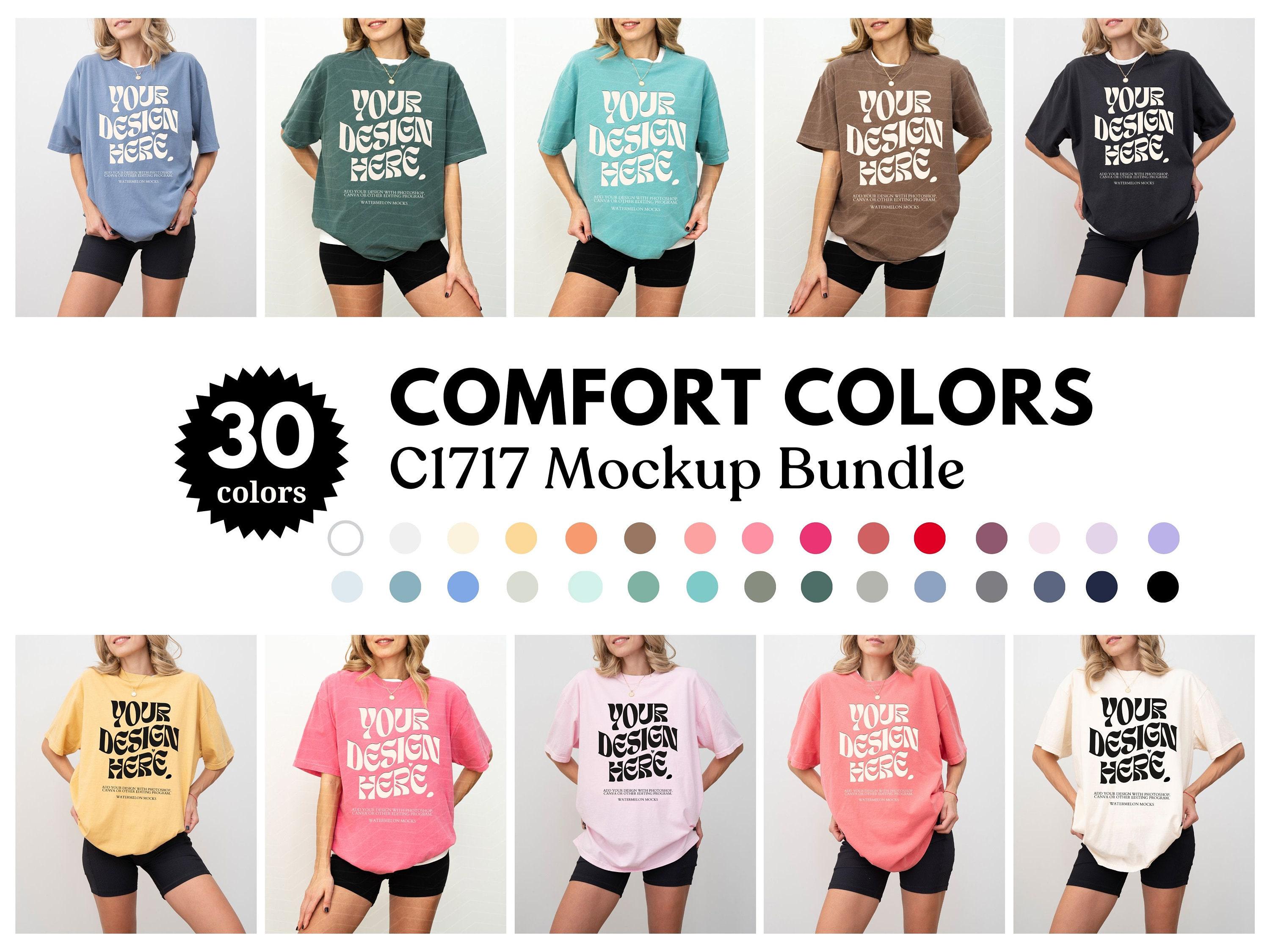 Comfort Colors Mockup Bundle C1717 Mockup Bundle Pepper C1717 Ivory Black Mockup Oversized Mockup CC Model Mockup Moss Mockup Blossom Yam