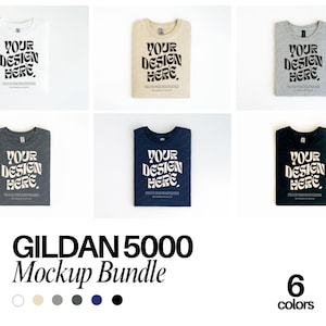 Gildan 5000 Mockup Bundle Folded Flat lay Mockup Bundle Gildan 5000 Bundle 5000 T-Shirt Mockup g500 Folded Mockup Flat Lay Bundle Unisex Tee
