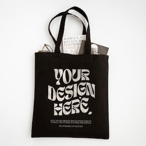 Canvas Tote Bag Mockup Cotton Tote Bag Shopping Bag Mockup Shopping Tote Mock Up Black Shopping Bag Mockups Print On Demand Digital JPG