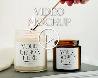 Candle Video Mockup 4 oz Candle Soy Clear Candle Printify Candle 9oz Mockup Video Aesthetic Soy Candle Mockup Amber Glass Candle Mockup
