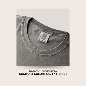 Comfort Colors C1717 Pepper Shirt CC Mockup C1717 Mockup Dark Grey Mockup Charcoal Model Mockup Pepper Shirt Mock Studio Mockup Boho Mockup image 4