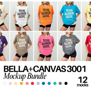 12 Colors Bella Canvas 3001 TShirt Mockup Bundle Bella Canvas 3001 Shirt Mockup Bundle Oversized Mockup Bella Model 3001 Mockup Bundle
