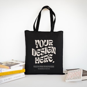 Canvas Tote Bag Mockup Cotton Tote Bag Shopping Bag Mockup Shopping Tote Mock Up Black Shopping Bag Mockups Print On Demand Digital JPG